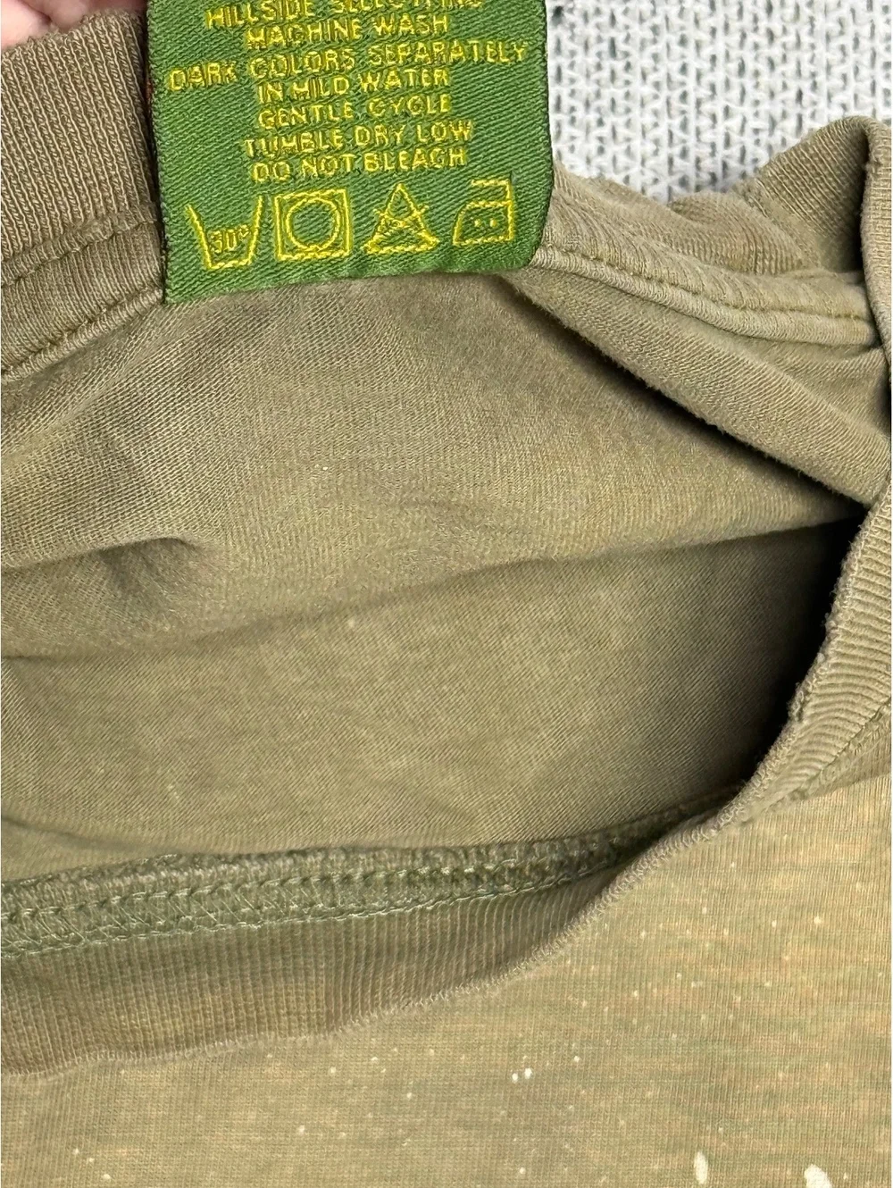 Hillside Select 2XL Olive Green Cotton T-Shirt with Distress